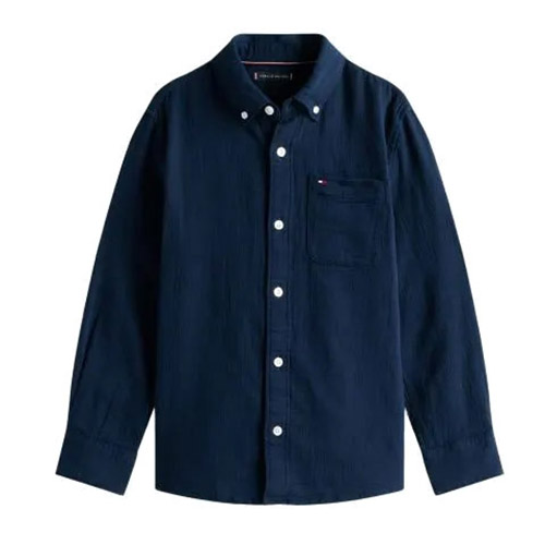 Tommy Hilfiger Textured Solid Shirt LS 8-10Y
